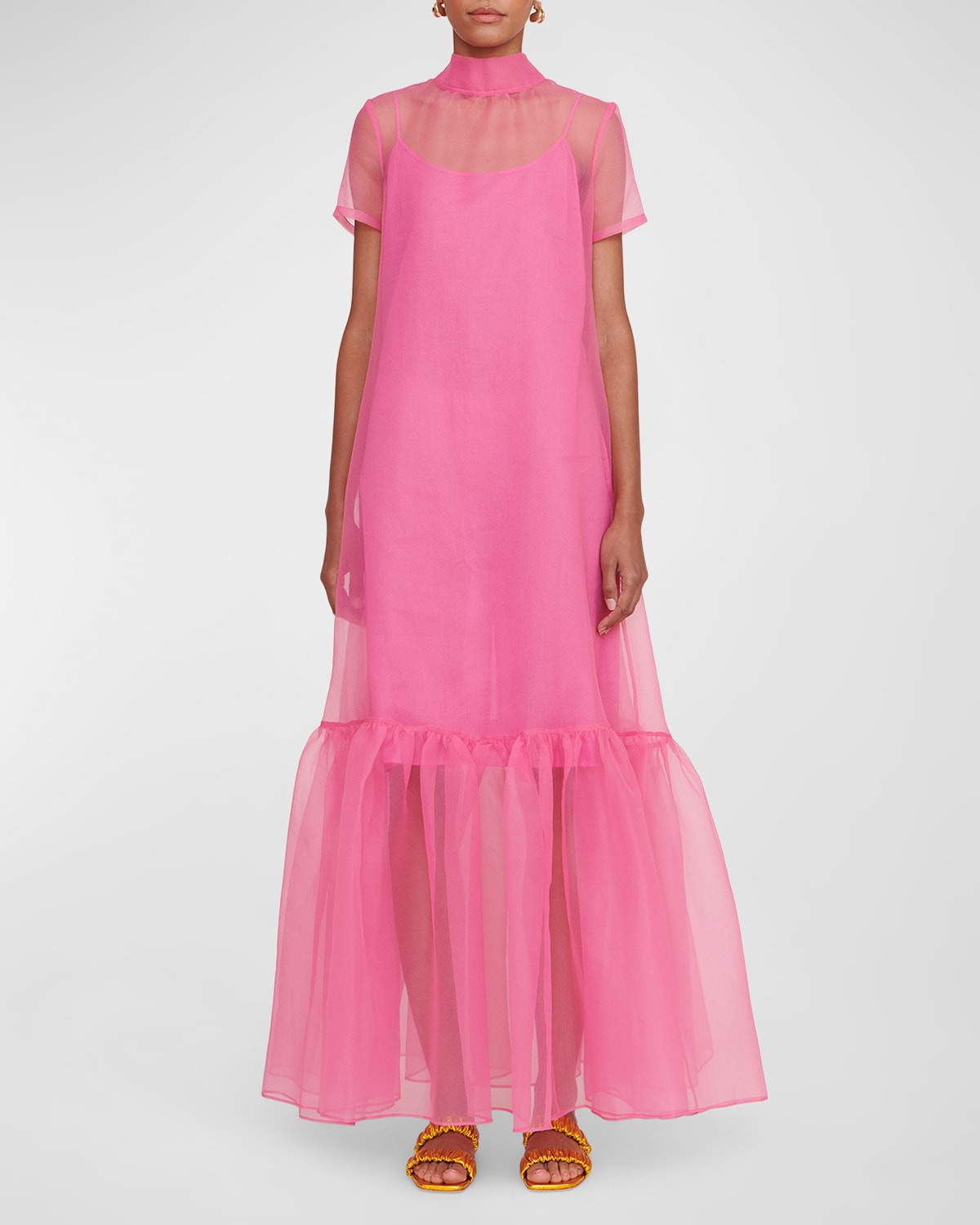 Calluna Neck-Tie Organza Gown | Neiman Marcus