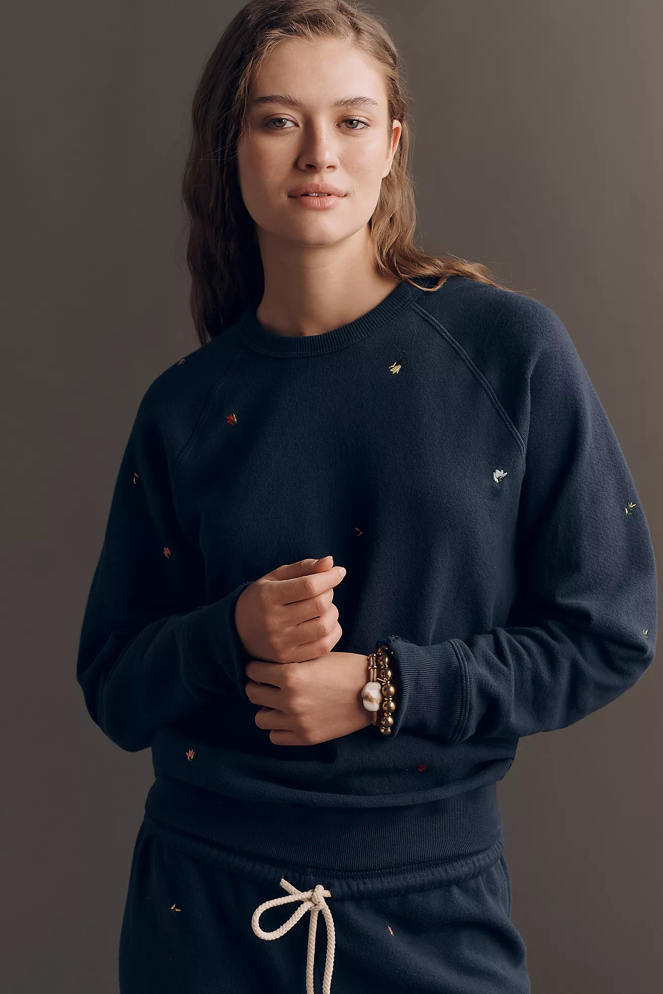 THE GREAT. College Embellished Crew-Neck Long-Sleeve Pullover | Anthropologie (US)