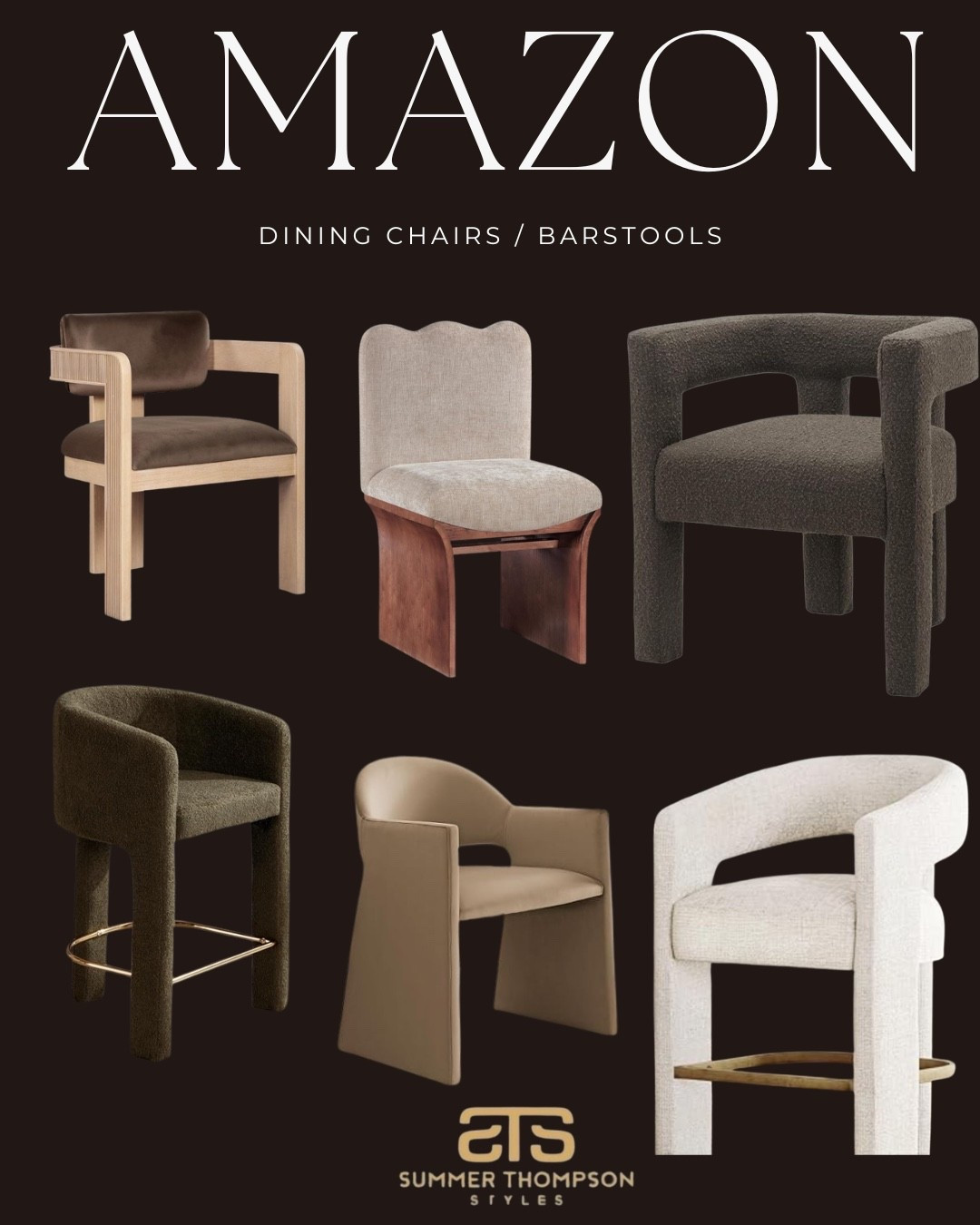 Amazon finds that feel designer-level 😍 These dining chairs and barstools are giving major modern, sculptural vibes—perfect for elevating your kitchen or dining space. Linking all my favorites for a sleek, curated look!

#AmazonHomeFinds #DiningChairGoals #BarstoolStyle #ModernHomeDecor #NeutralInteriors #AmazonFurniture #KitchenSeating #SculpturalChairs #InteriorInspo #AffordableLuxuryDecor

#LTKU #LTKHome #LTKStyleTip