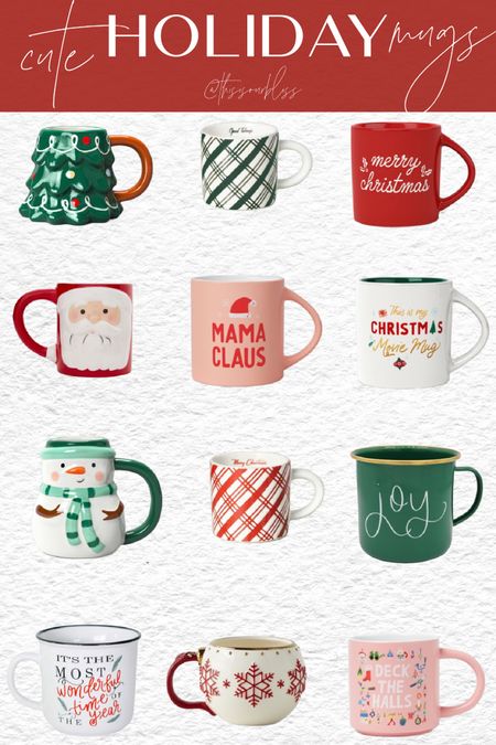 Cute holiday mugs!! ❤️☕️🎄 holiday coffee mugs, hot cocoa mugs // target home, amazon home, Walmart home, holiday decor 

#LTKHoliday #LTKhome #LTKGiftGuide