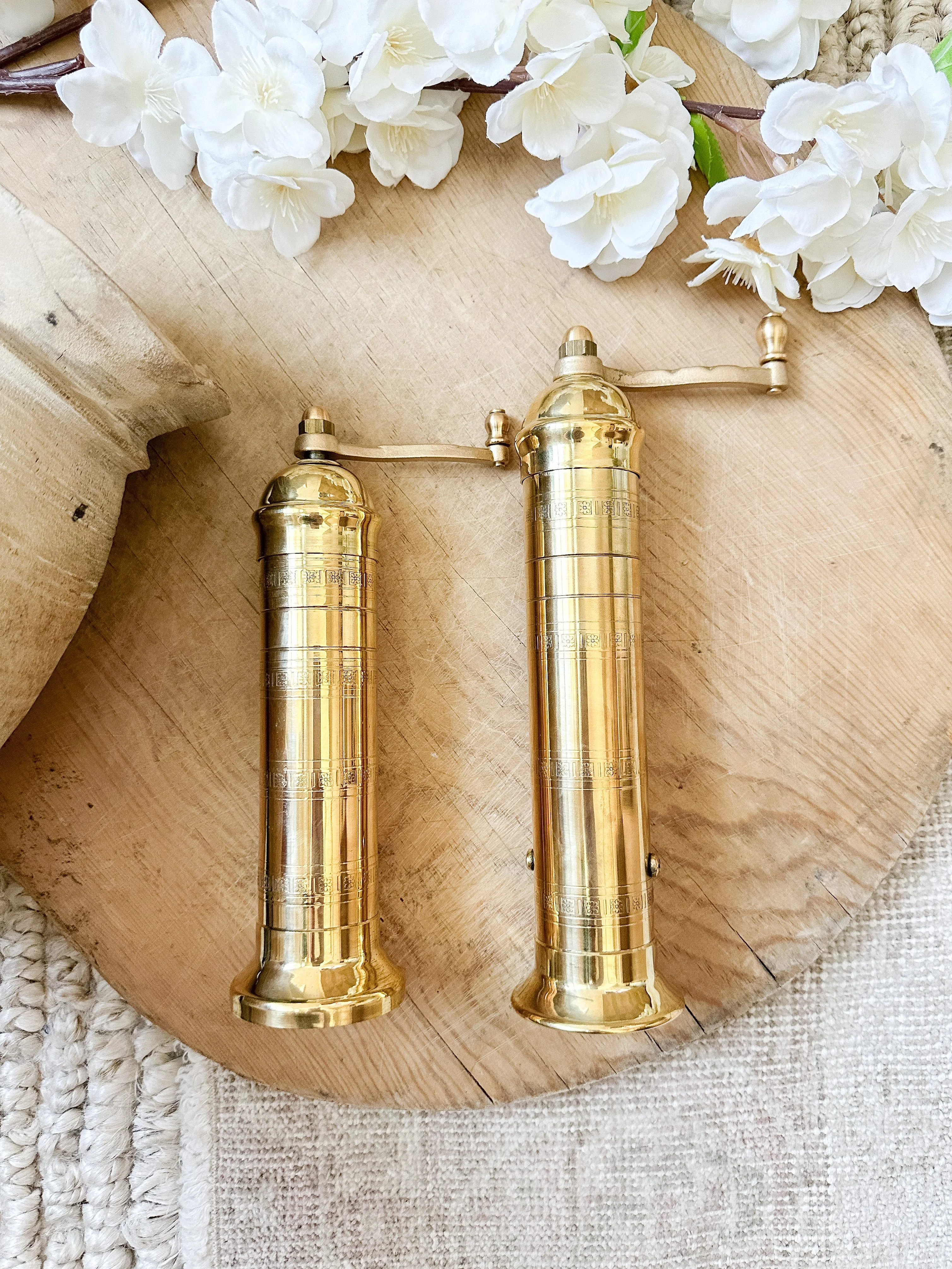 Brass Salt & Pepper Mills Set | Cottage and Key