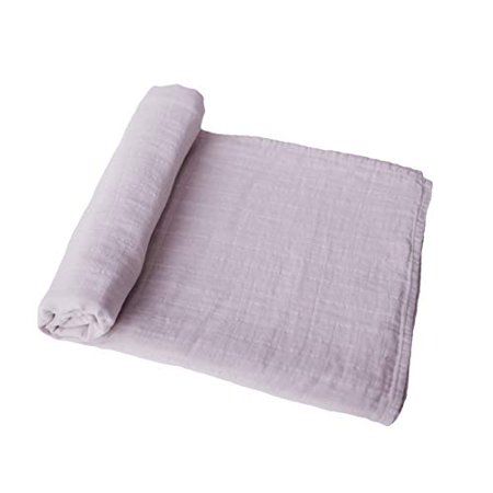 mushie Muslin Baby Swaddle Blanket 100% Organic Cotton (Soft Mauve) | Walmart (US)