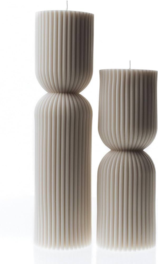 LAWA Hourglass Pillar Candle - Large Beautiful Handmade Pillar Scented Soy Wax Candle Elegant Bub... | Amazon (US)