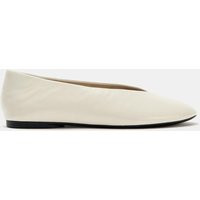 Zara - Leather Ballet Flats - Off White - 7½ - Woman | Zara US