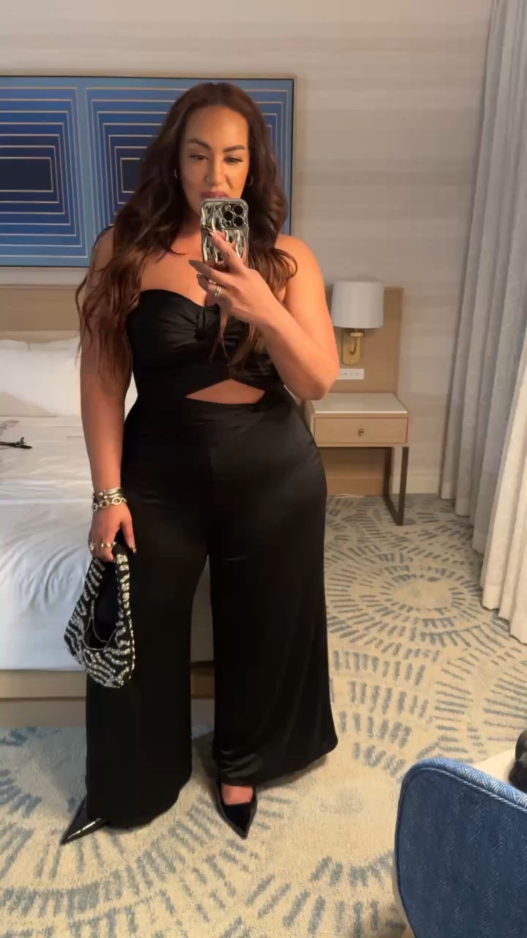 Black jumpsuit season 🖤 Mine is from Eloquii, but I linked some similar ones! Also LOVE these heels from Amazon that go with everything! 

#LTKMidsize #LTKParties #LTKHoliday