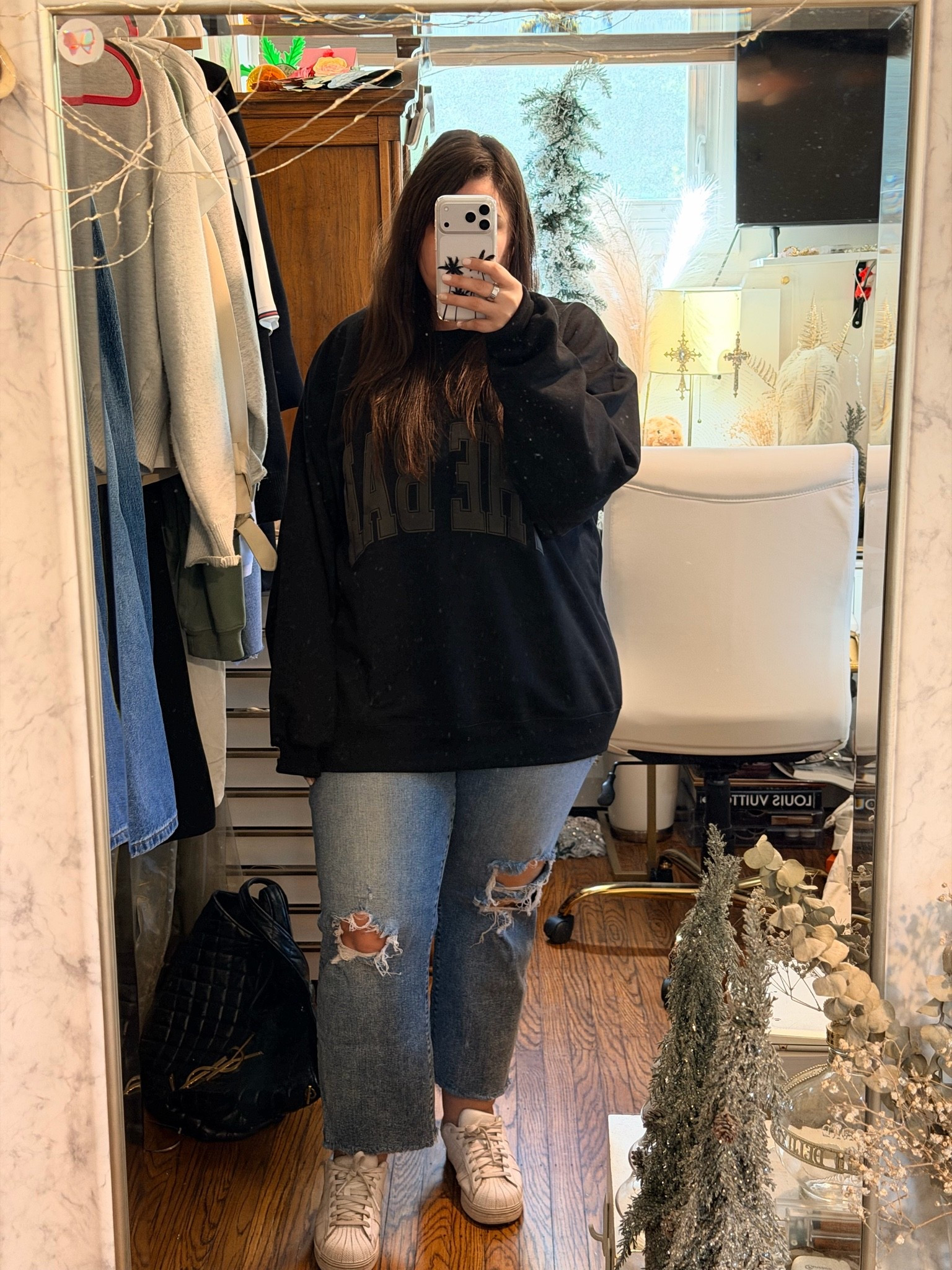 I loved the bar sweatshirt in grey so much I bought it in black too. Needed another emotional support sweatshirt ha!

#LTKootd #LTKSeasonal #LTKMidsize