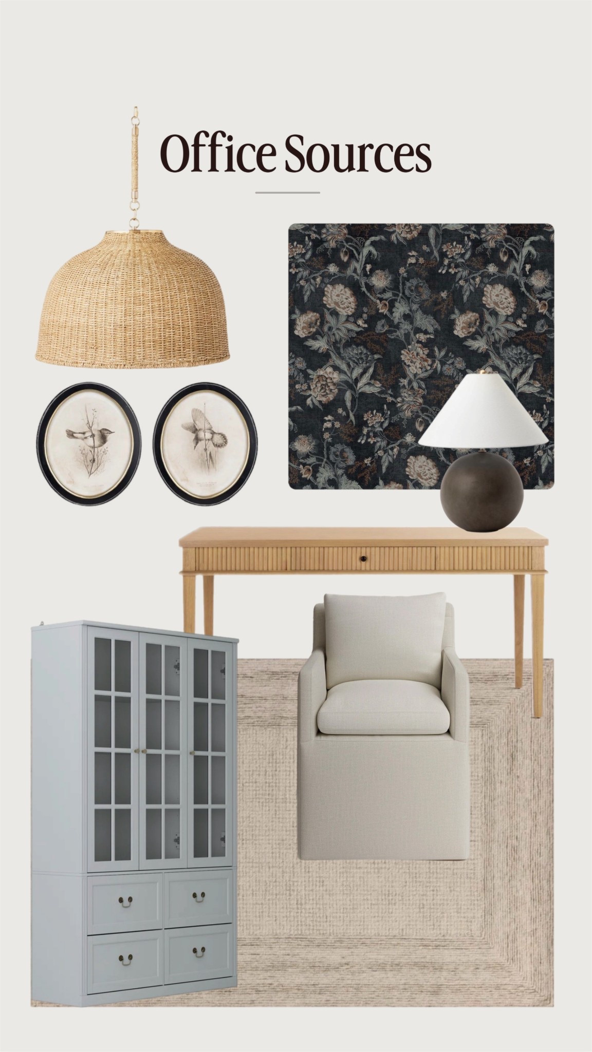 Office sources! Wallpaper arrives today! Love this designer dupe desk! Almost identical to the McGee & Co one. And these cabinets are a budget friendly find too! Shop it all below. 

Pocket office, office inspo, office design, home office, pendant, studio, McGee, McGee, and Co., target, wallpaper, table, lamp, desk, desk, chair, cabinet, area, rug, Amber Lewis, loloi, oval frame 

#LTKHome #LTKgrwm #LTKSaleAlert