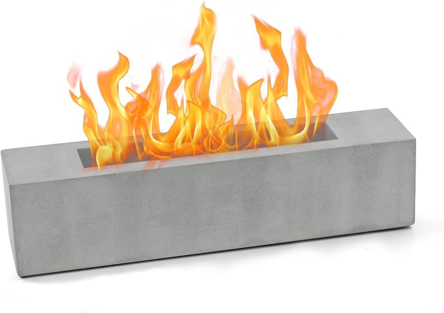 BRIAN & DANY Tabletop Fire Pit, Concrete Table Top Firepit for Outdoor, Large Rectangle Ethanol T... | Amazon (US)