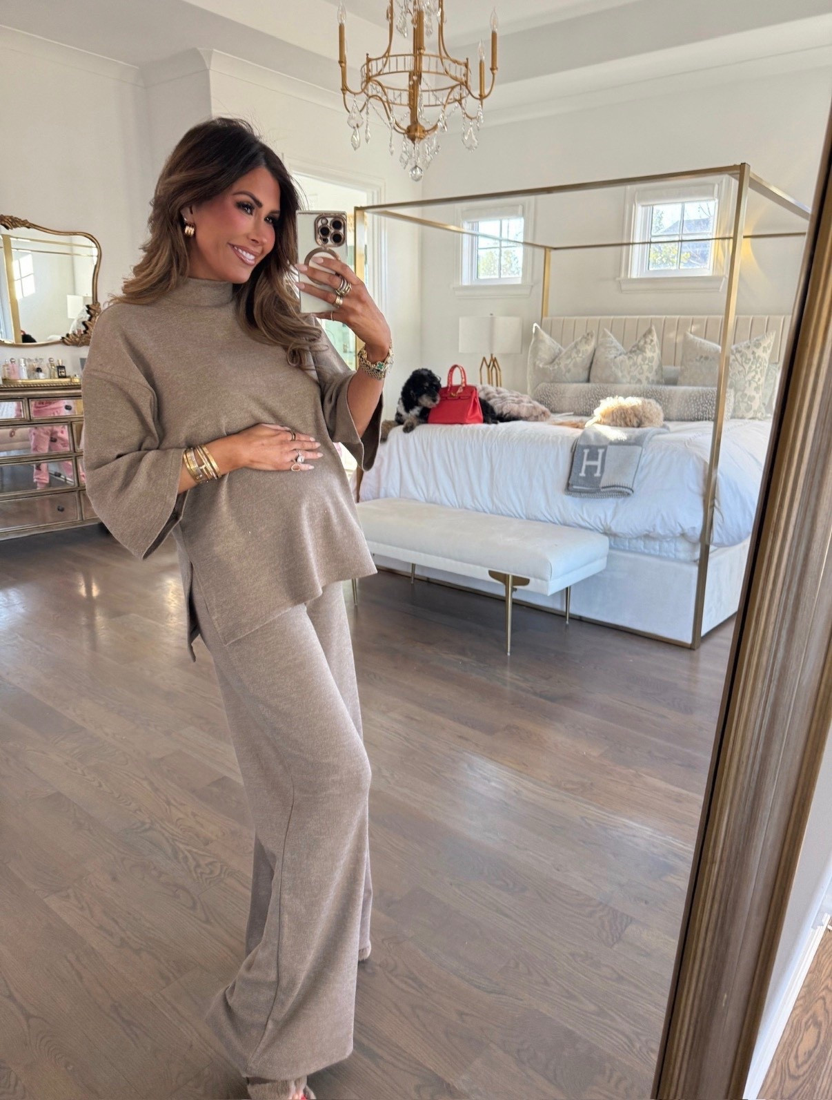 Wearing a medium in this Taupe set! It comes in chocolate brown, too!! I would have done XS before being so pregnant but this will be on repeat for the next few months! It’s not maternity but it feels like it runs big! 

Zara matching set, Matching set, Mock neck shirt, Brown set, Taupe set, Comfy outfit, Loungewear, Cozy set, Emily Ann Gemma

#LTKootd #LTKBump #LTKBaby