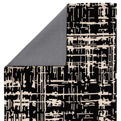 Brannon Black Hand-Tufted Abstract Rug | Wayfair North America