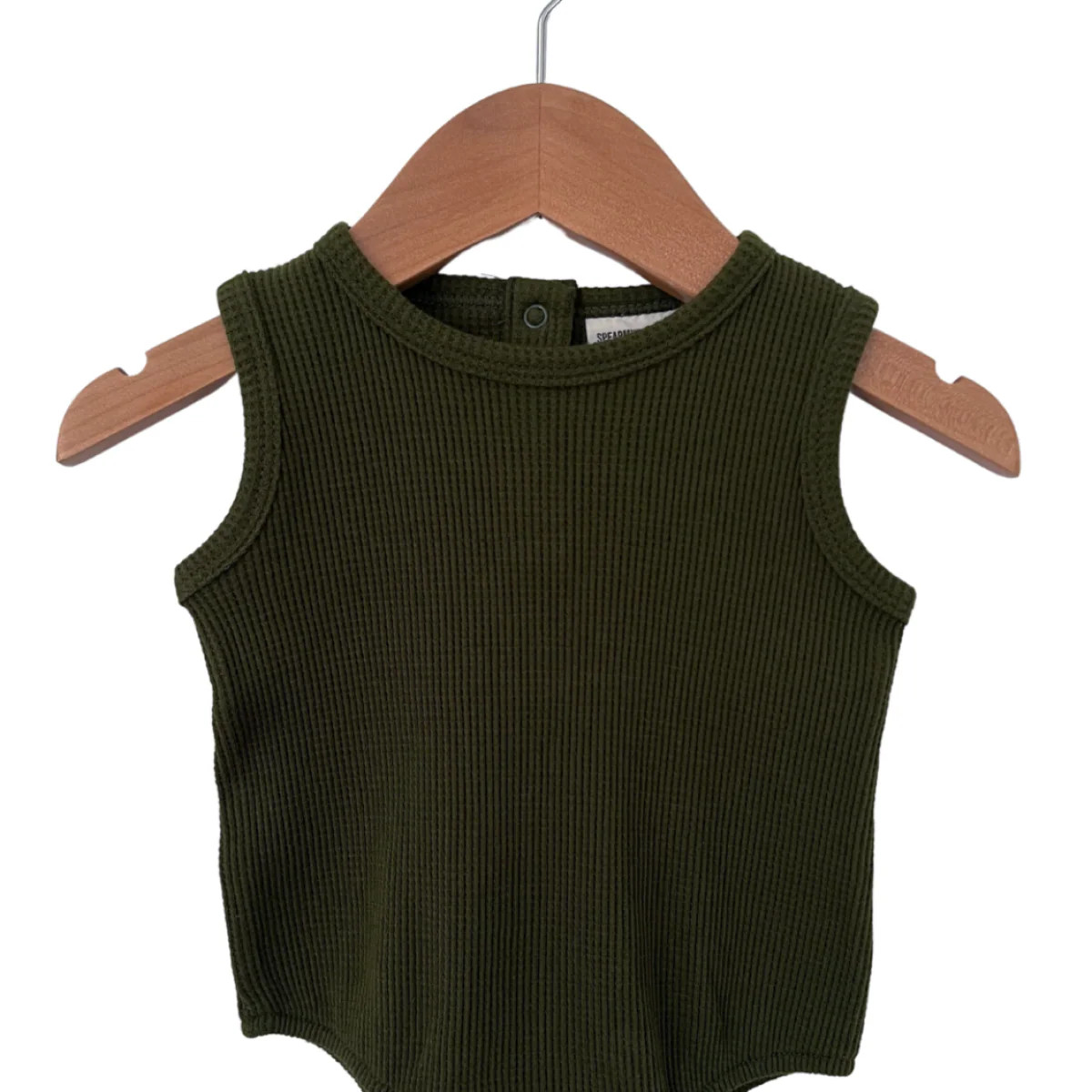 Organic Waffle Bubble Romper, Forest | SpearmintLOVE