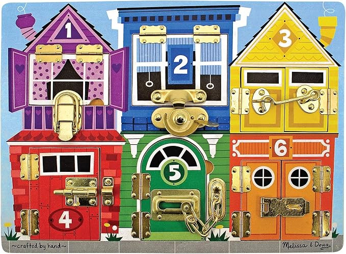 Melissa & Doug Wooden Latches Board - Sensory Activity Toy For Kids, Doors And Locks, Busy Board,... | Amazon (US)