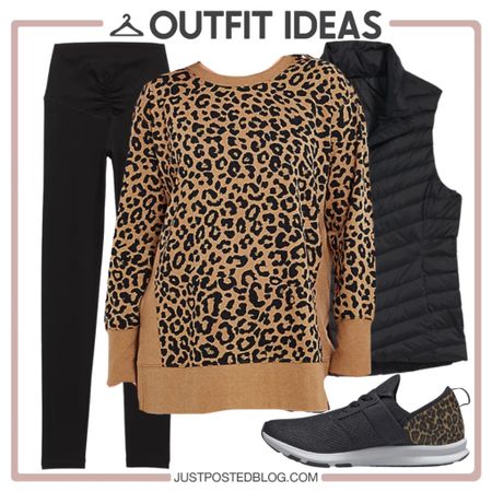 Casual outfit with a leopard print sweatshirt tunic 

#LTKsalealert #LTKunder50 #LTKstyletip