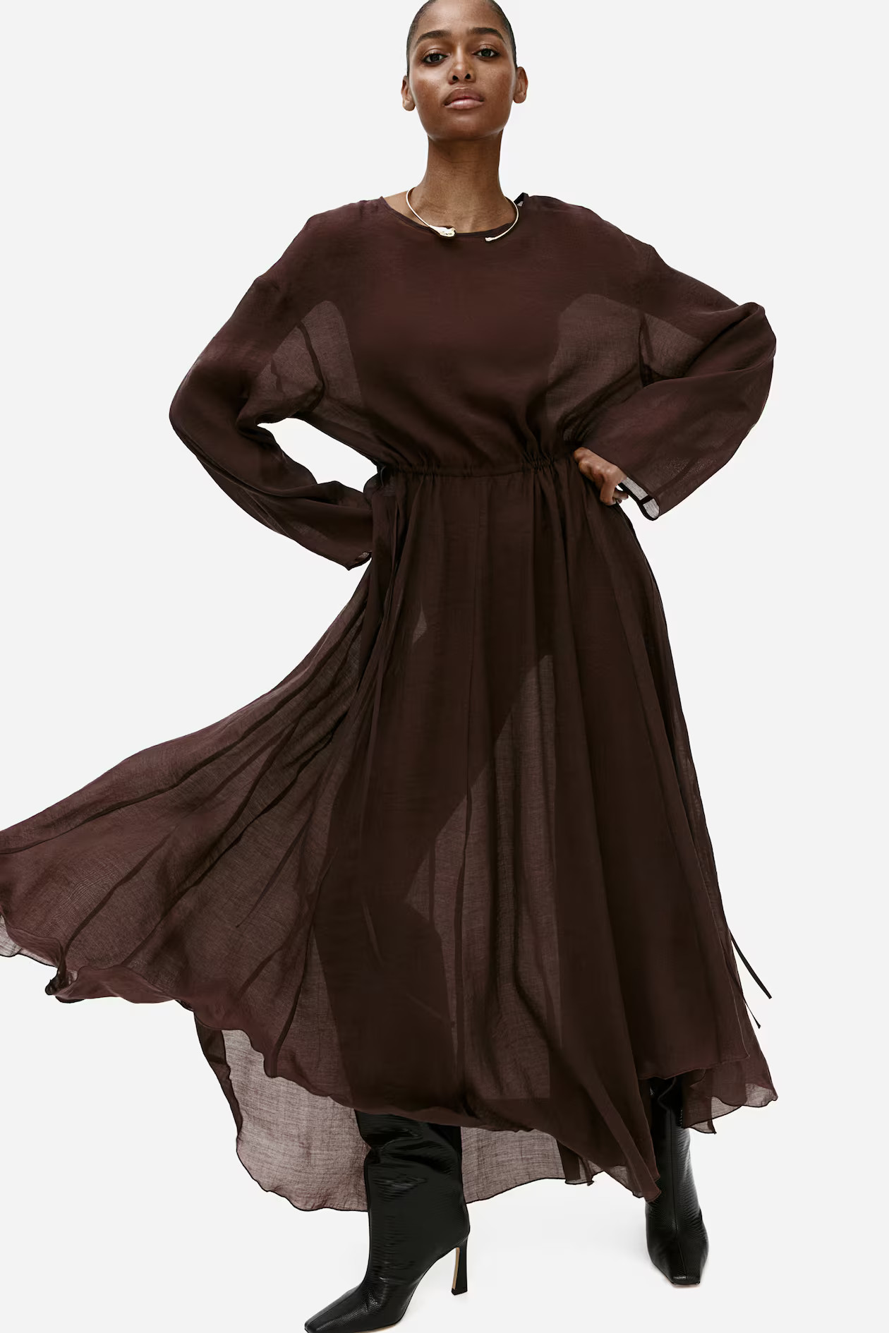 Kleid mit Kordelzügen | H&M (DE, AT, CH, NL, FI)