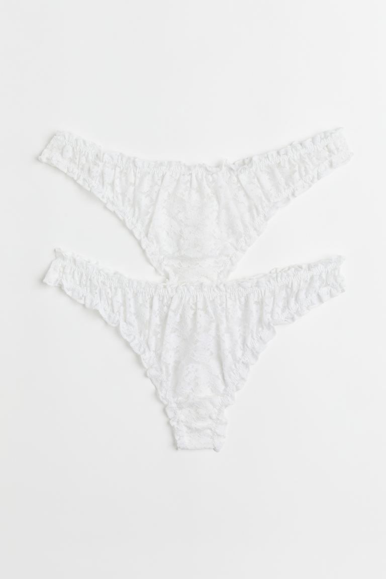 2-pack lace thong briefs | H&M (UK, MY, IN, SG, PH, TW, HK)