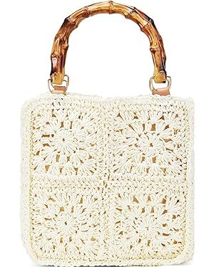 small tote bag beach tote bag straw beach bag crochet tote bag straw bag for women packable beach... | Amazon (US)