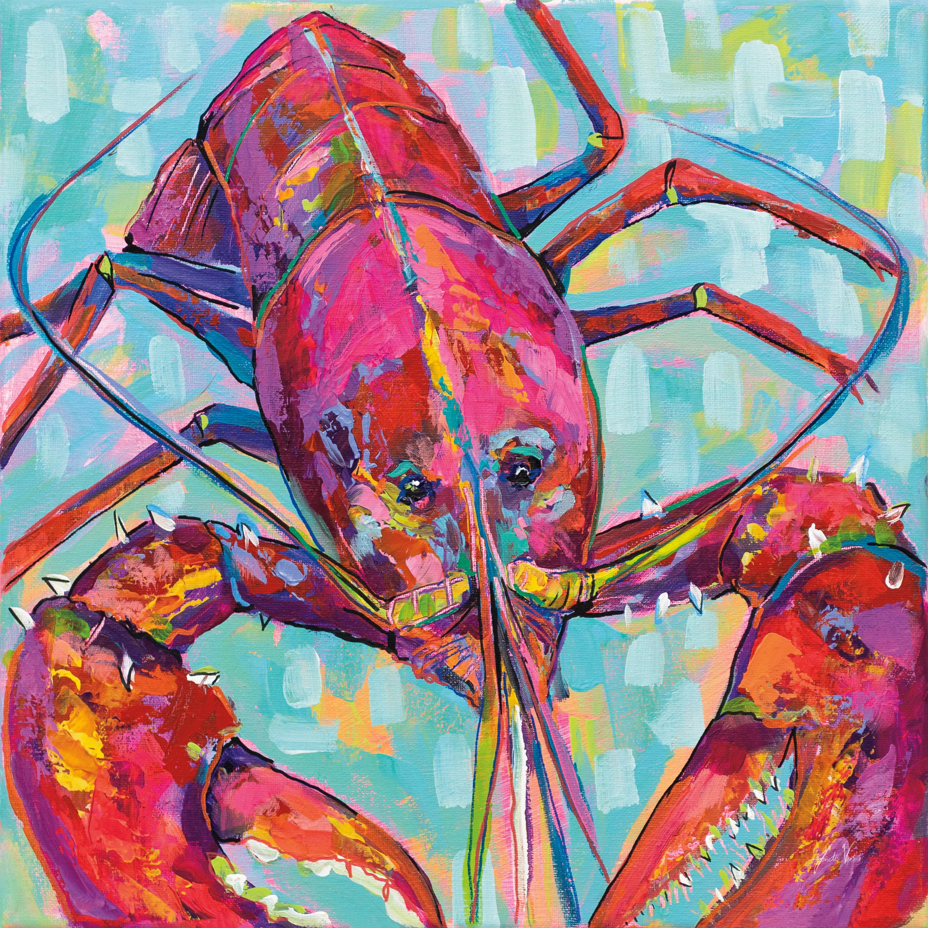 Longshore Tides Lilly Lobster III by Jeanette Vertentes - Painting Print & Reviews | Wayfair | Wayfair North America