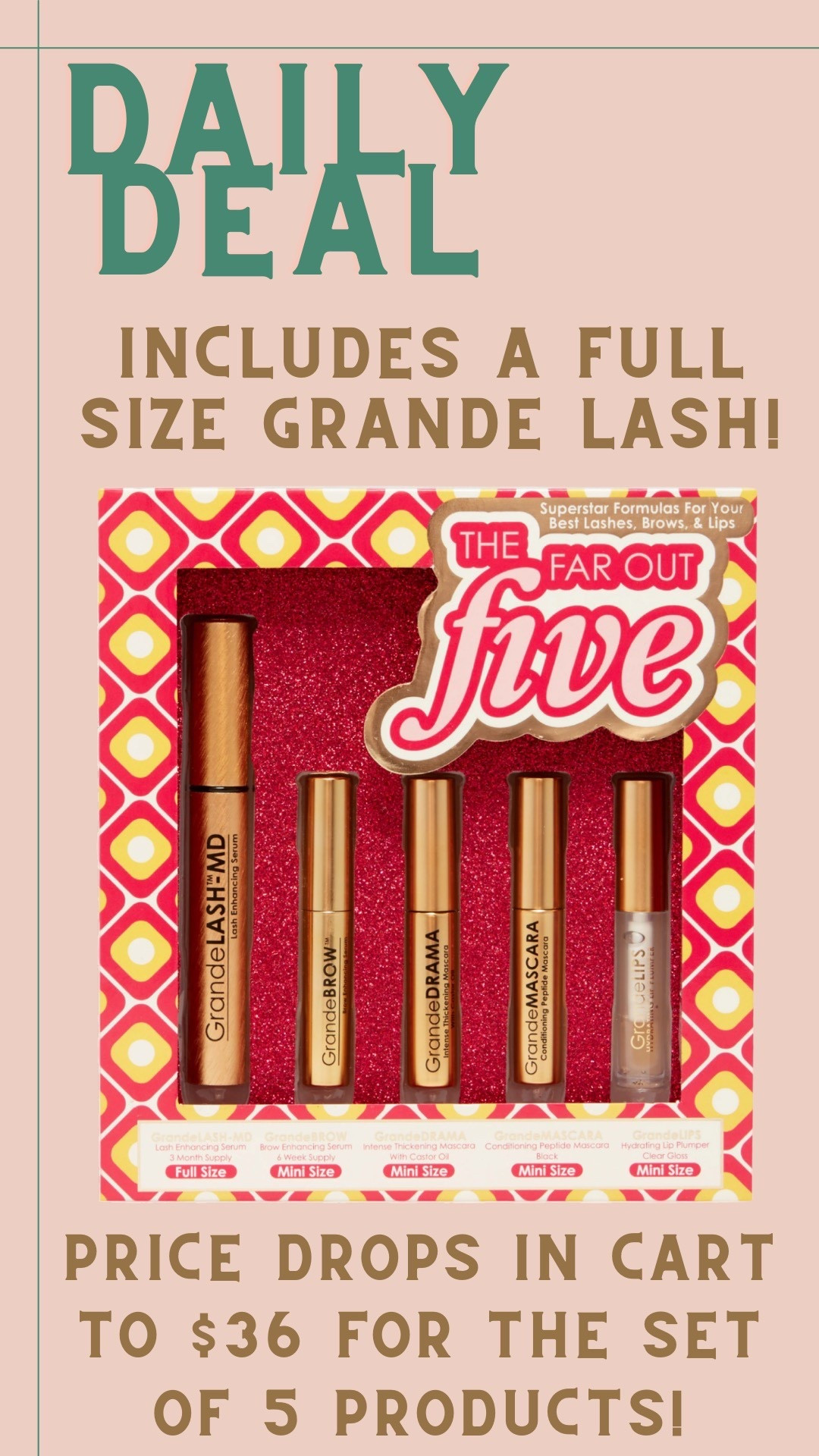 This is an incredible deal if you are a fan of grande lash MD or if you have been wanting to try a lash growth serum! Get this set of five products for $36 (a full-size grande lash is $68 by itself)! Price drops in cart, no codes needed. 

#LTKBeauty #LTKSaleAlert #LTKgrwm