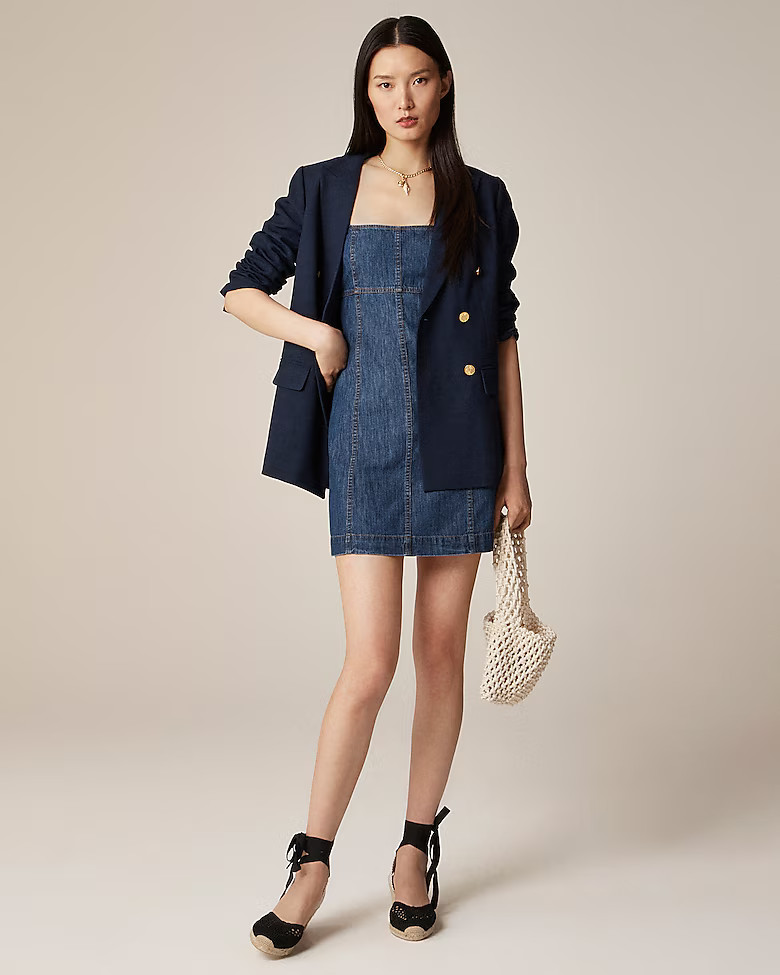 Seamed mini dress in chambray | J. Crew US