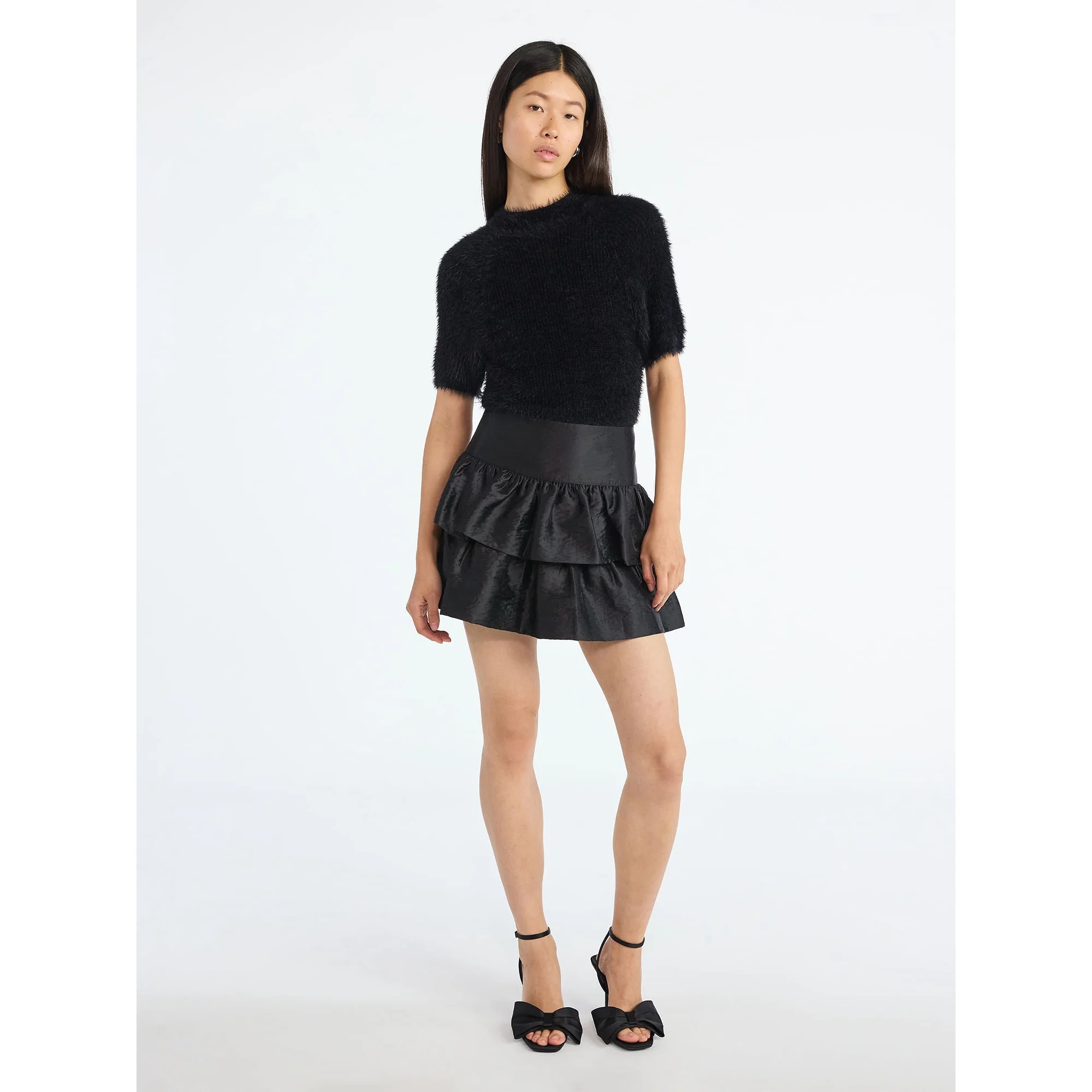 Scoop Women's and Women's Plus Tiered Ruffle Mini Skirt, Sizes XS-4X | Walmart (US)