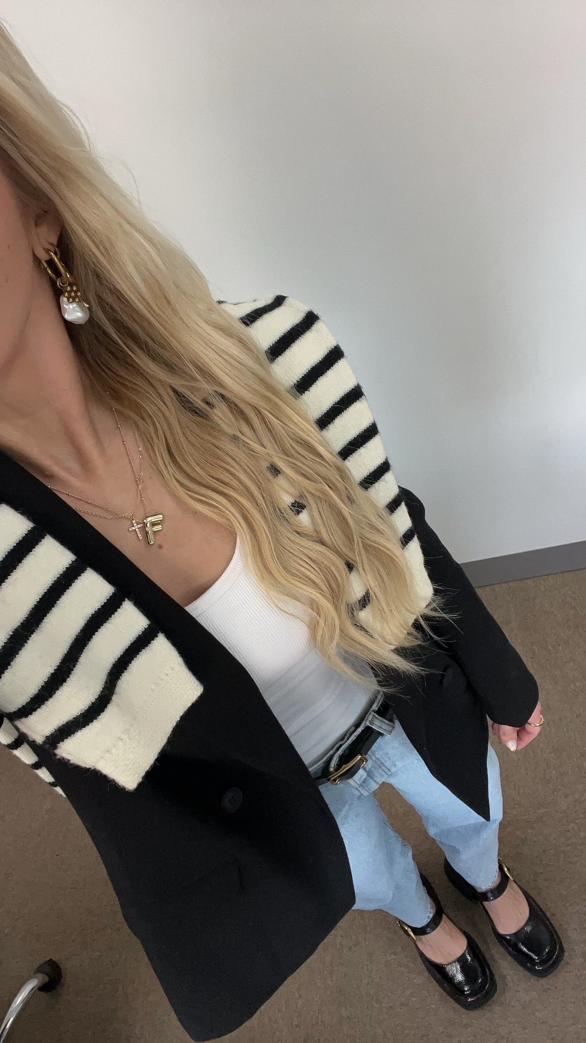 Earrings are DIY charms & cardigan is old thrifted, linked a similar one