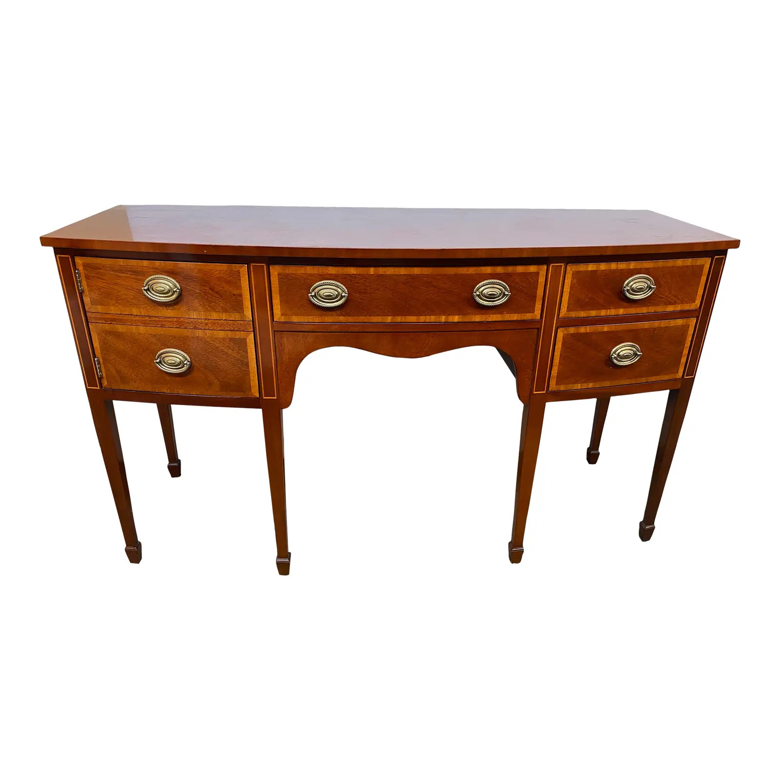 Kindel Furniture Bowfront Mahogany Buffet Table | Chairish