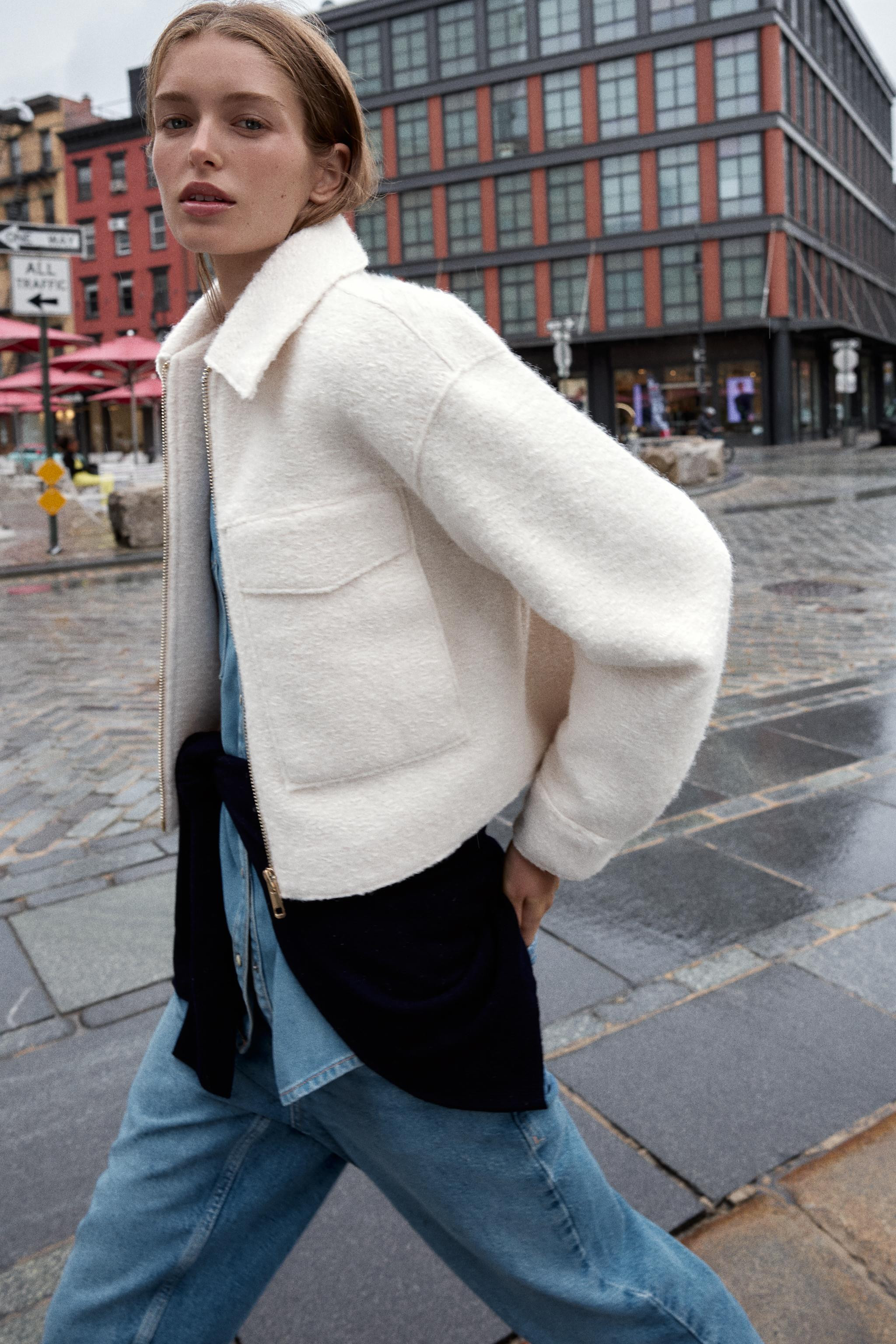 BOUCLÉ PATCH POCKET JACKET | Zara US