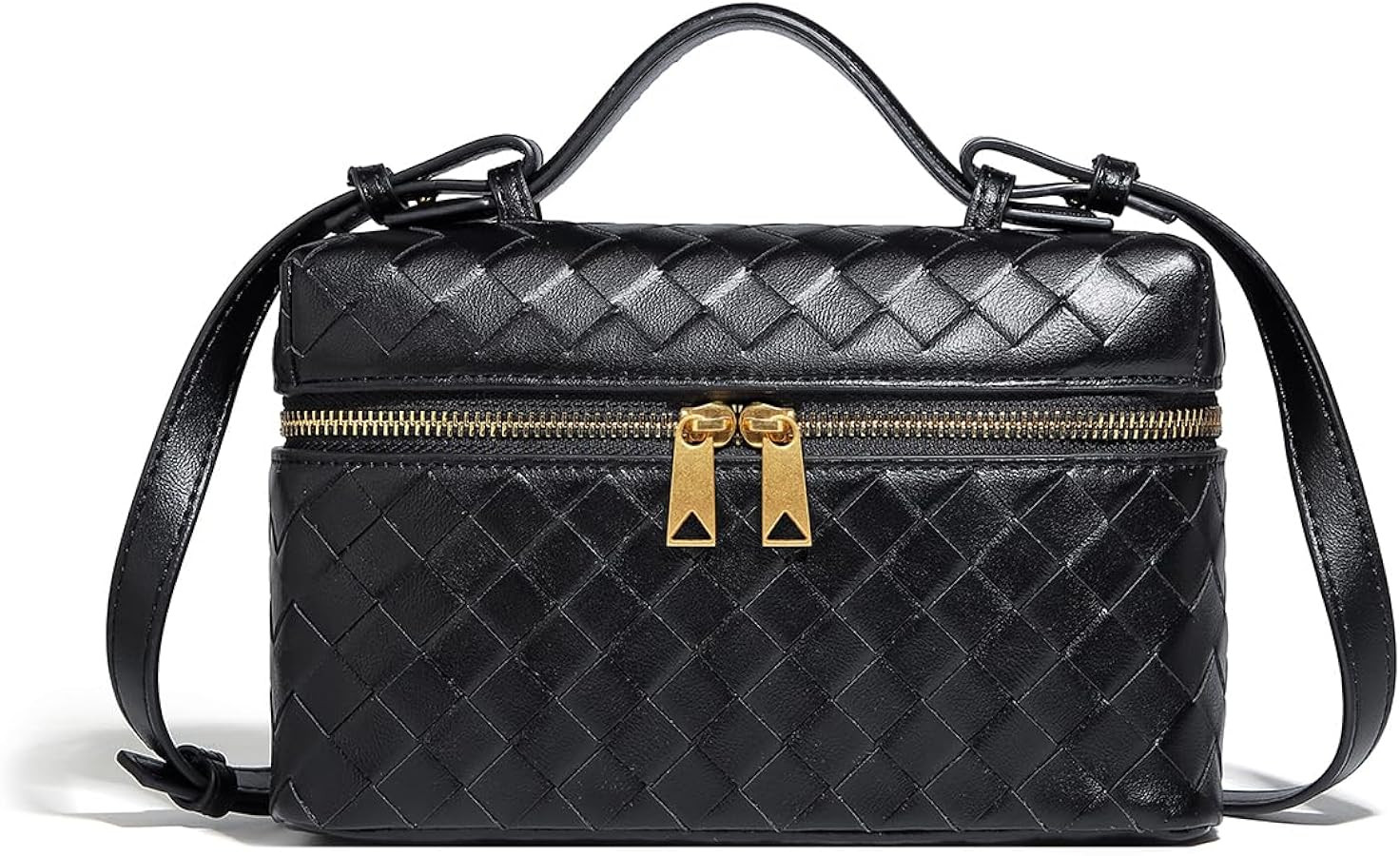 Trendy Woven Crossbody Purse Bag for Women, Cute Shoulder Bag Square Box Bags Mini PU Leather Top... | Amazon (US)