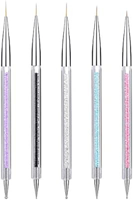 5 Pieces Nail Art Liner Brushes, Dual-ended Painting Nail Design Brush Pen Include Liner Brushes ... | Amazon (US)