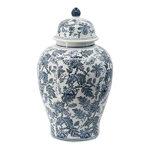 Chinoiserie Blue White Porcelain Ginger Jar 13x23" - Walmart.com | Walmart (US)
