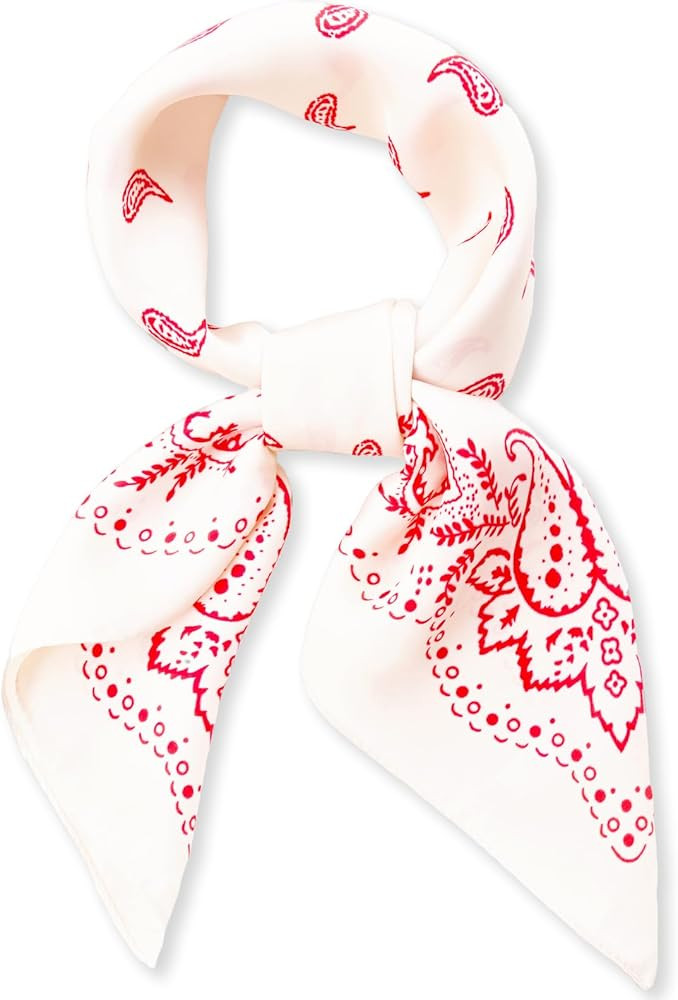 27.5" Satin Scarf - Silk Like Medium Square Neckerchief Scarf for Women | Silky Head Scarf Bandan... | Amazon (US)
