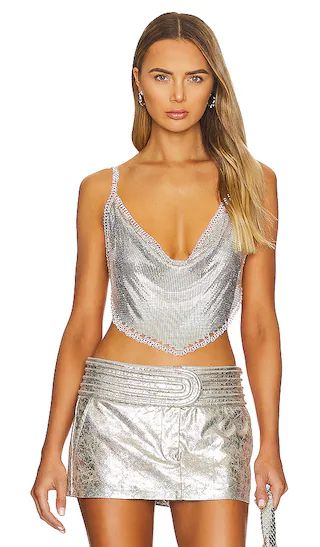Nala Crop Top in Silver | Revolve Clothing (Global)