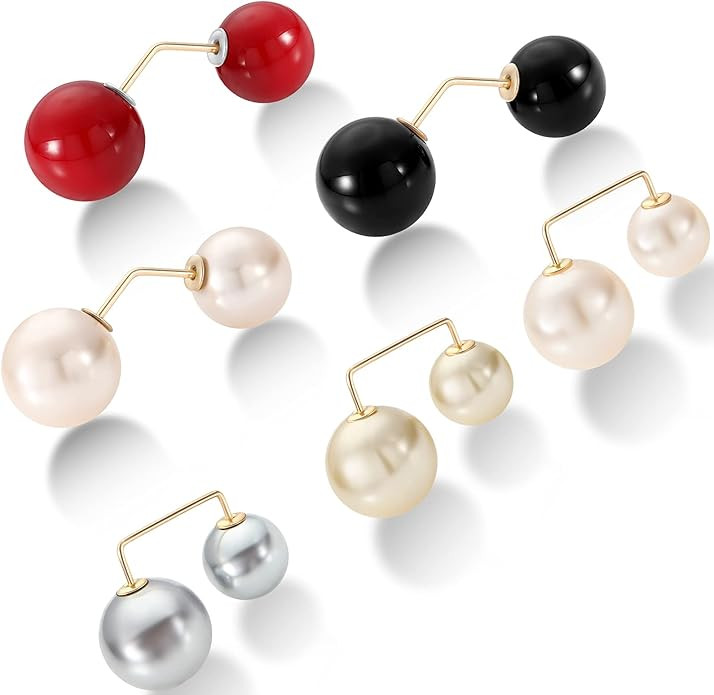 WILLBOND 6 Pcs Artificial Pearl Brooch Pins Anti-exposure Neckline Safety Pins Sweater Shawl Clip... | Amazon (US)