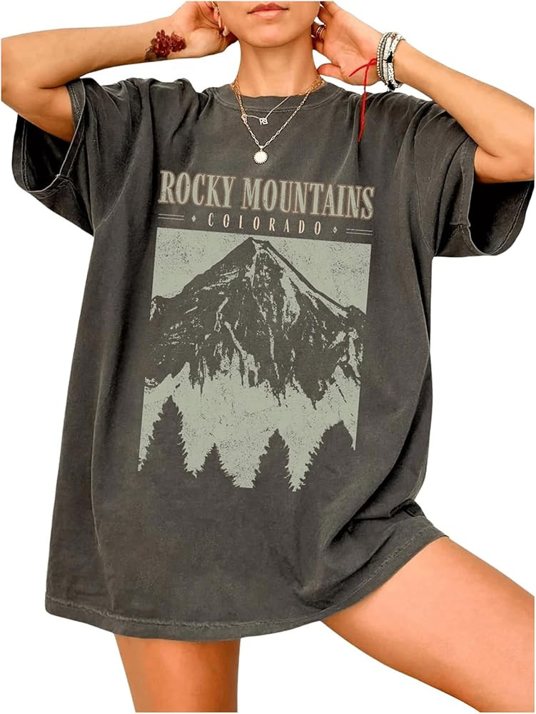 SOLY HUX Women's Oversized Graphic Tees Drop Shoulder Half Sleeve Loose Casual T Shirt Tops | Amazon (US)