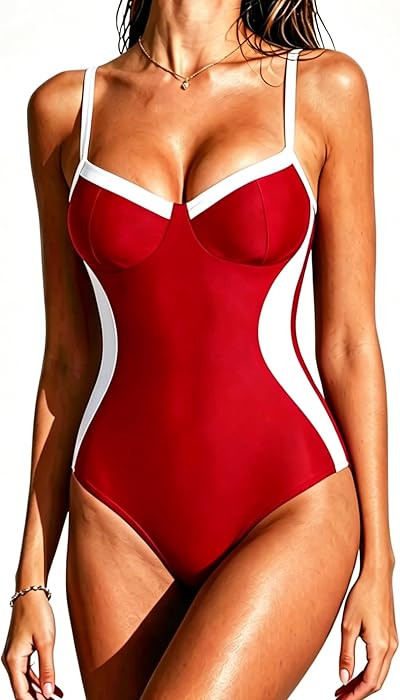 SUUKSESS Womens Tummy Control One Piece Swimsuit Sexy Crisscross Back Bathing Suit | Amazon (US)