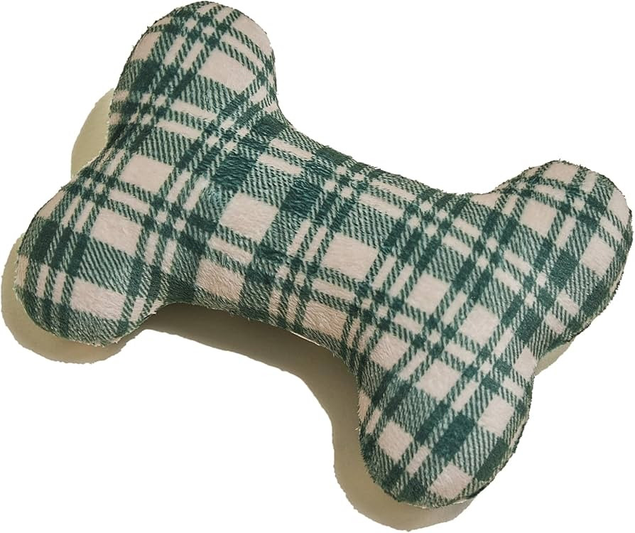 Reese+Murphy Plaid Green 6" Plush Dog Toy - Dog Toys for Medium & Large Dogs - Squeaky Dog Puppy ... | Amazon (US)