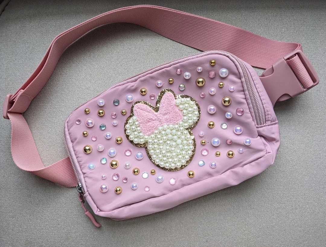 Minnie Soft Pink Fanny Pack, Crossbody Bag, Bridal Pearl Bag, Bridesmaid Gift, Pearl Fanny Pack, ... | Etsy (US)