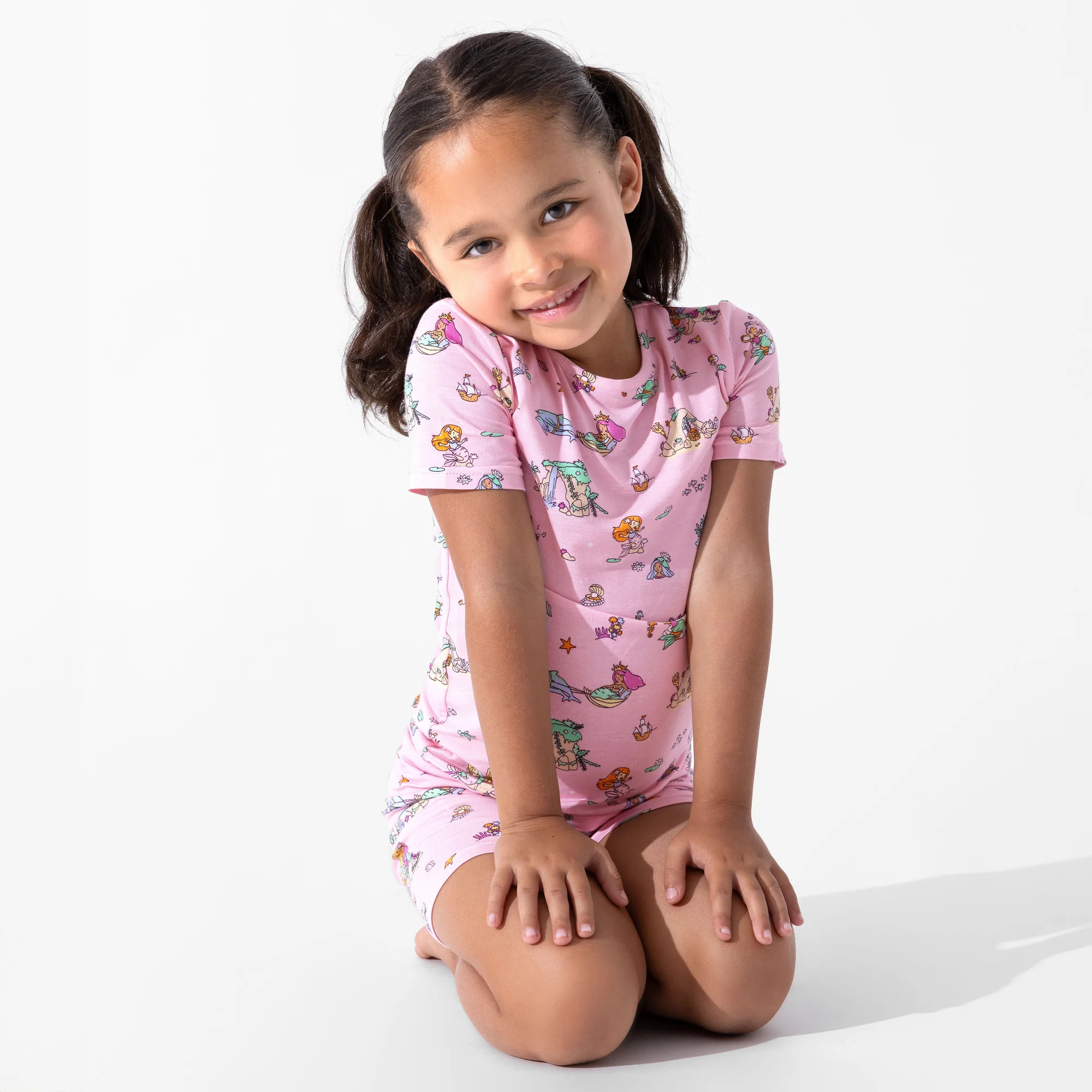 Mermaid Lagoon Bamboo Kids Pajama Short Set | Bellabu Bear