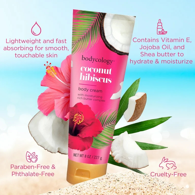 Bodycology Shea Butter Body Cream, Coconut Hibiscus, 8 oz. | Walmart (US)