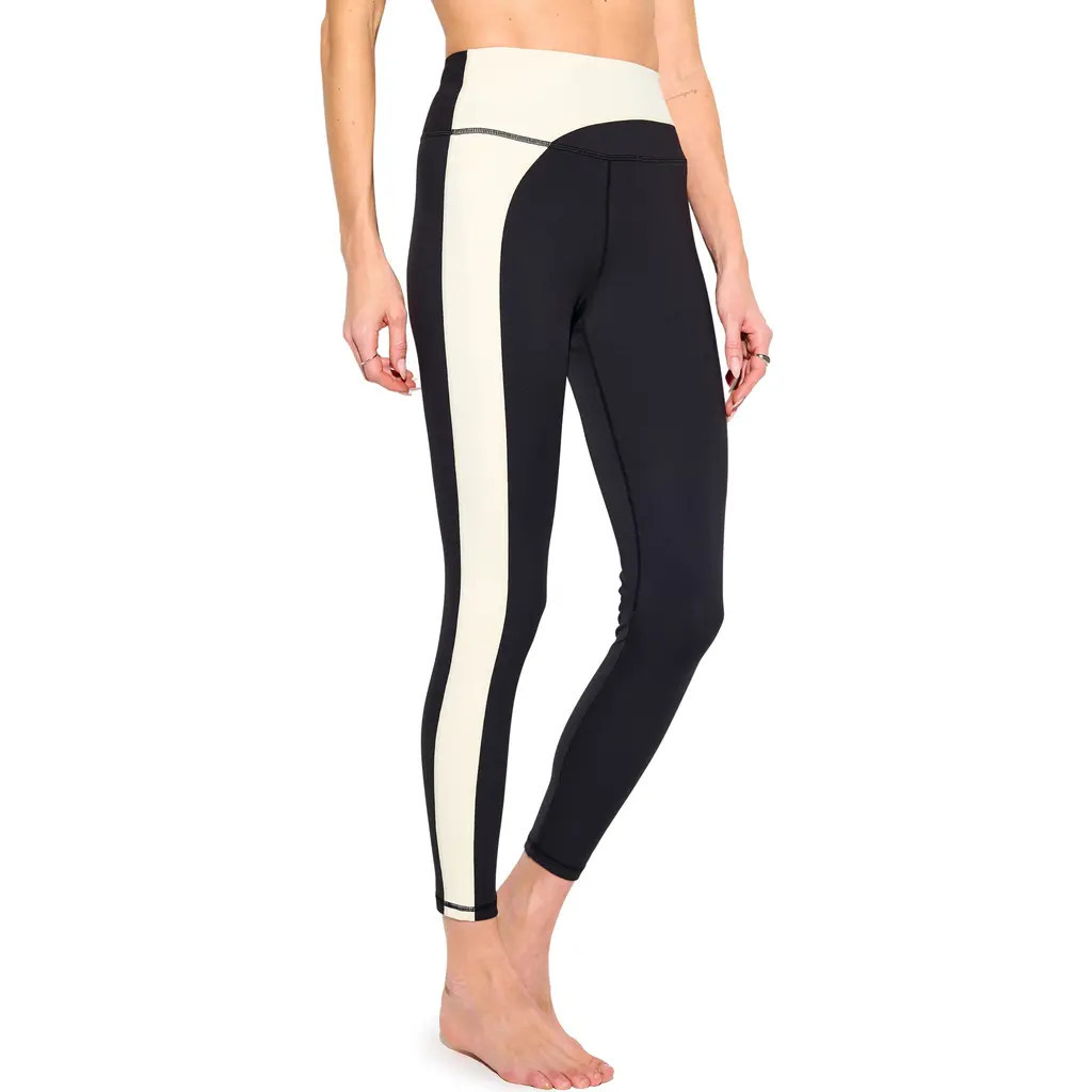 Spiritual Gangster Skye High Waist 7/8 Leggings in Black/Canvas at Nordstrom, Size Small | Nordstrom