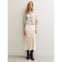New Look Pale Pink Satin Bias Cut Midi Skirt | Very (UK)