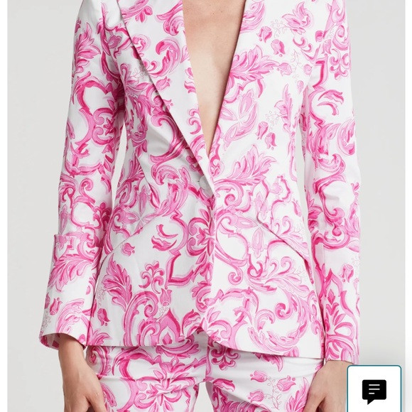 Lagence blazer size Medium, white cotton with pink pattern | Poshmark