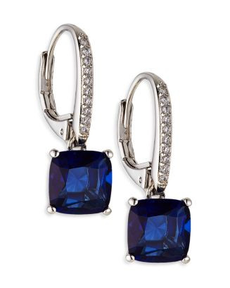Nadri Modern Love Blue Cubic Zirconia Square Drop Earrings in Rhodium Plated  | Bloomingdale's Je... | Bloomingdale's (US)