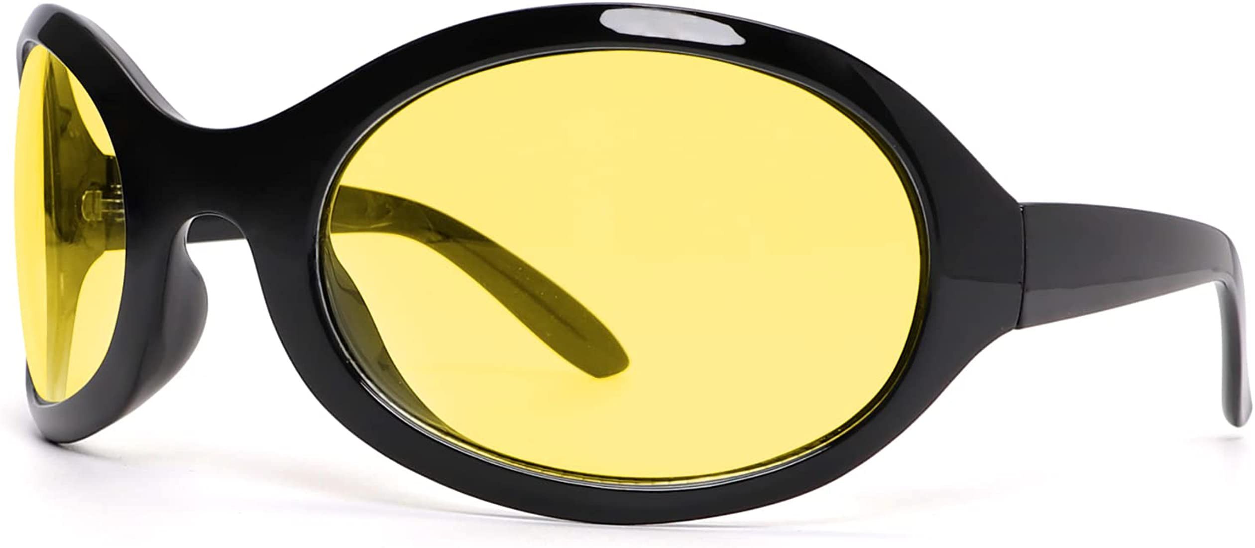 GUVIVI Oversized Fashion Sunglasses for Women Men Wrap Around Classic Oval Black Sun Glasses Ladi... | Amazon (US)