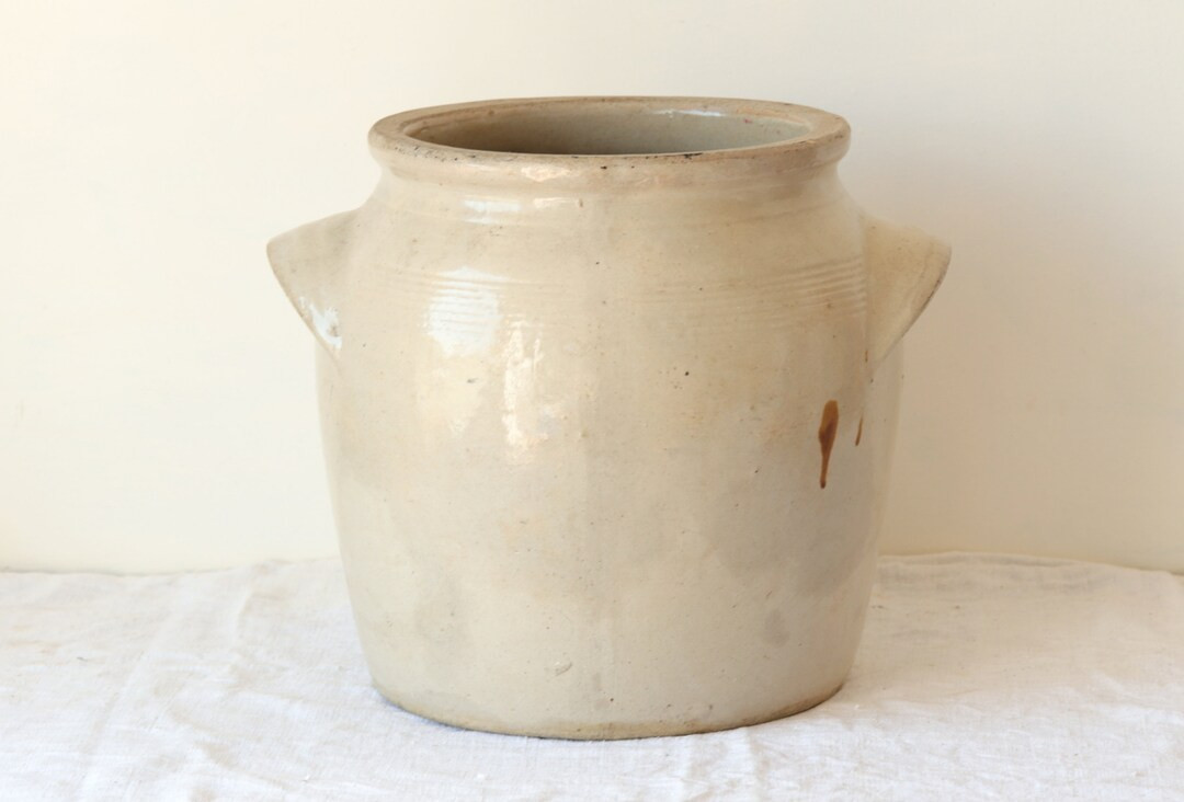 Large Antique French Beige Confit Pot Authentic 19oos - Etsy | Etsy (US)