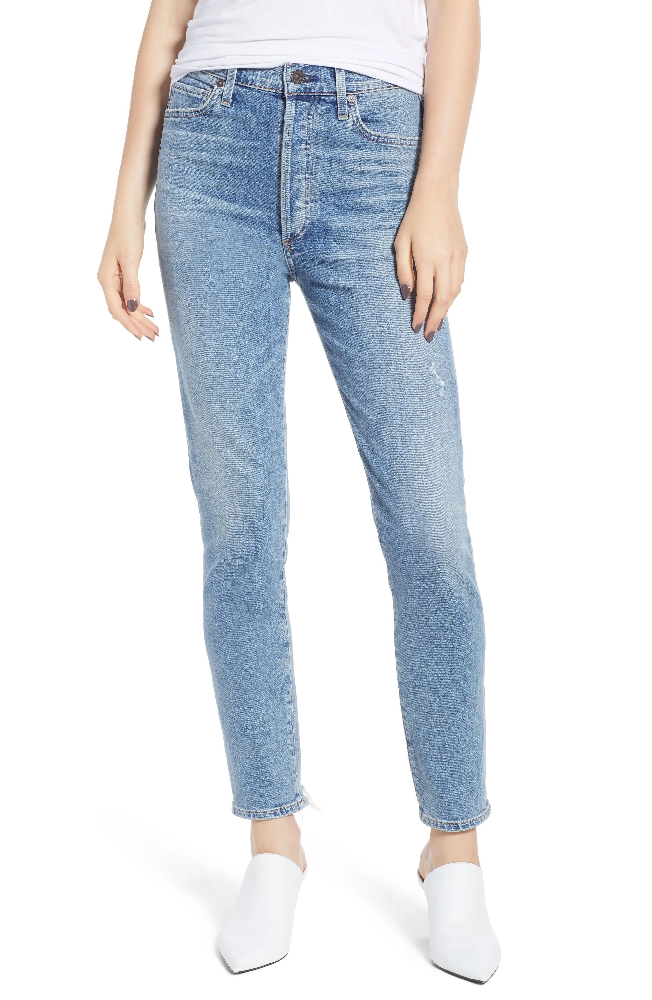 Citizens of Humanity Olivia High Waist Ankle Slim Jeans (Back Road) | Nordstrom