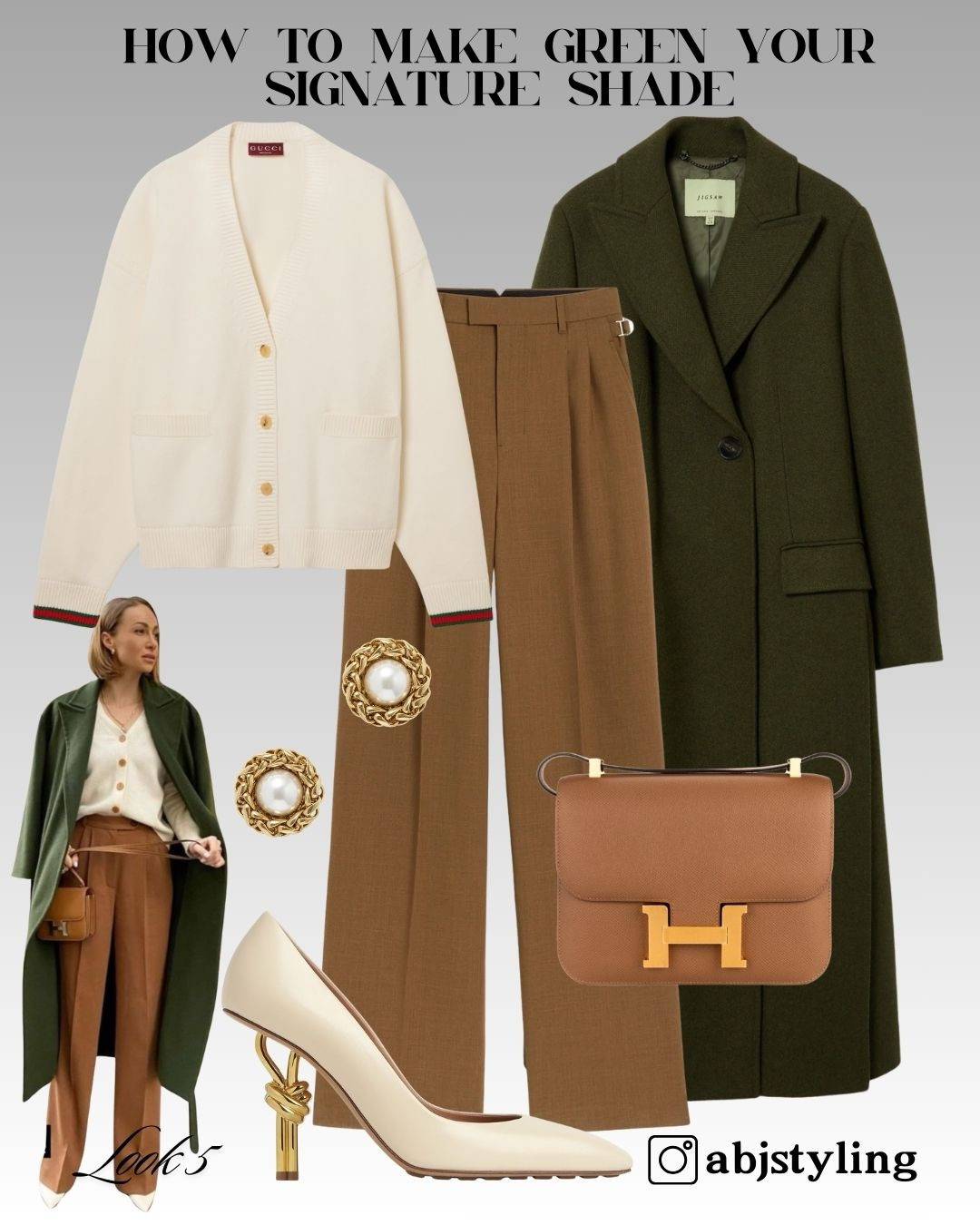 Soft creams layered with deep green for a refined daytime look.
Styling Tip: Add gold jewellery for warmth against cooler green tones.


#LTKxHarveyNichols #LTKstyletip #LTKuk