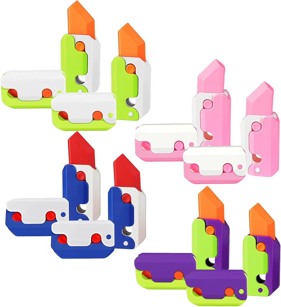 8Pcs 3D Gravity Plastic Toy Switchblade Printing Knife Carrot Knife, Sensory Knife Fidget Toys fo... | Amazon (US)