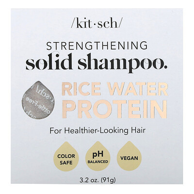 Kitsch, Strengthening Solid Shampoo Bar, Rice Water Protein, White Tea & Mandarin, 1 Bar, 3.2 oz (91 g) | iHerb
