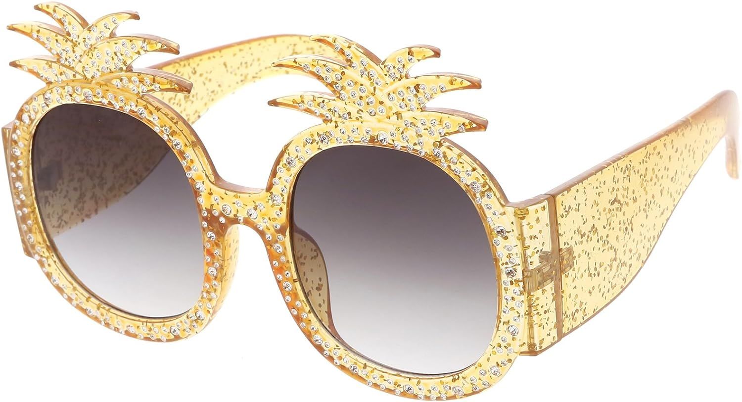 sunglassLA - Handcrafted Rhinestone Embellished Oversize Pineapple Sunglasses 49mm | Amazon (US)